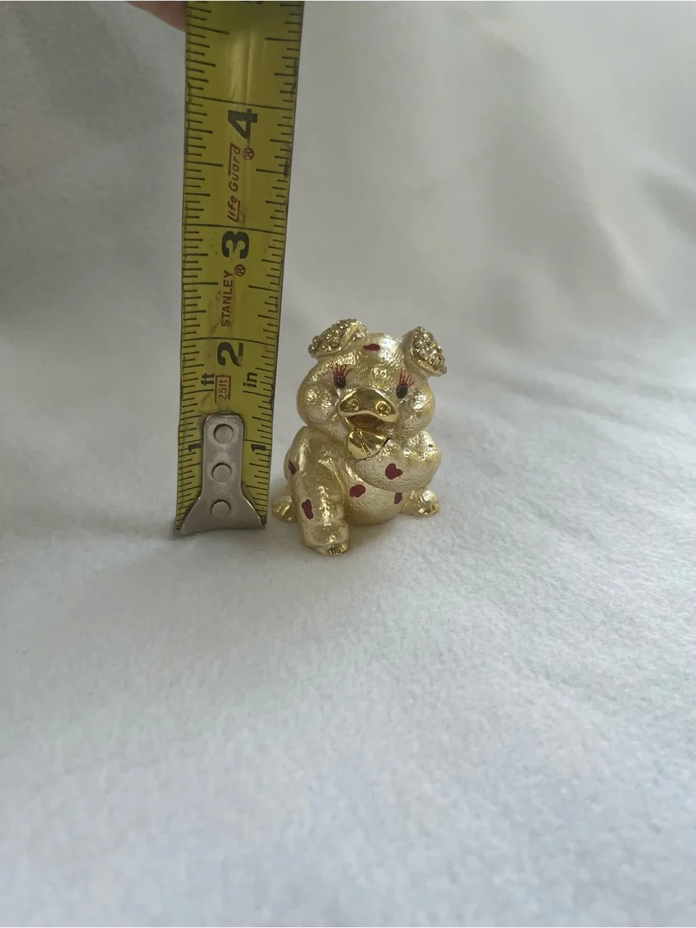 Gold and Red Pig with Crystals Trinket Box